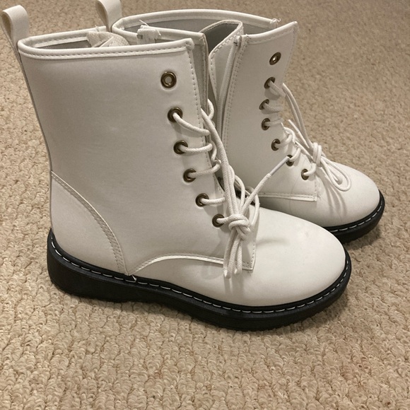 White Combat Boots Size 8 - Picture 4 of 8